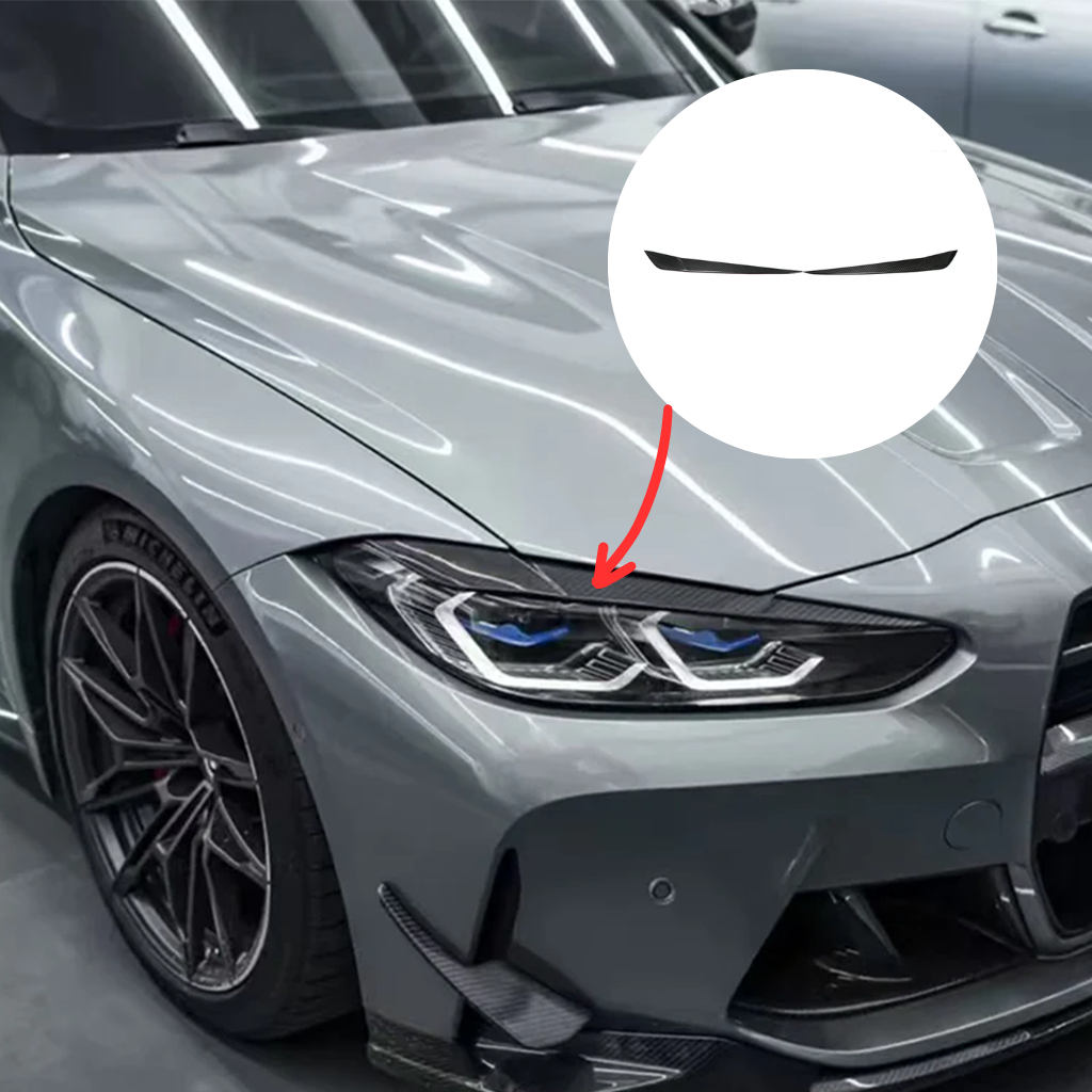 BMW G80 M3 / G82 M4 Carbon Fiber Headlight Trim Eyebrows (Pair)