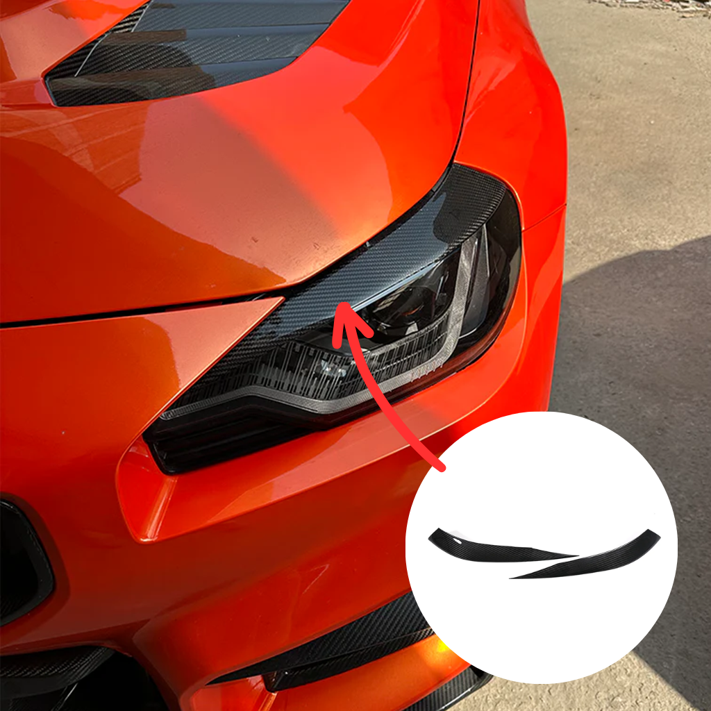 BMW G87 M2 Carbon Fiber Headlight Eyebrow Trim (Pair)