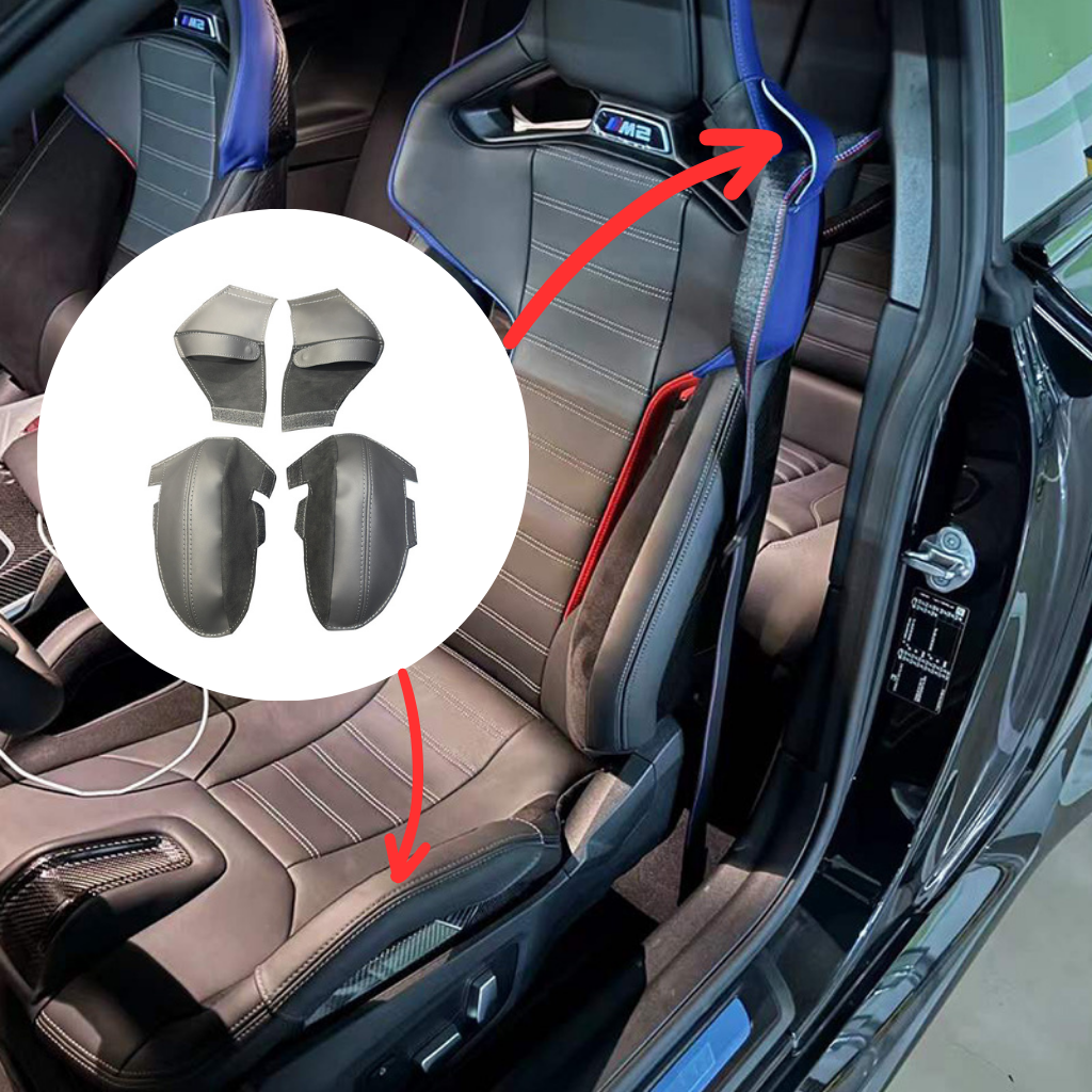 BMW G8X M2 M3 M4 Carbon Bucket Seat Protection Bundle — Thigh + Shoulder (4-Piece)