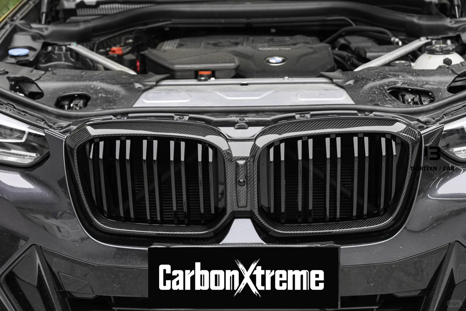 CarbonXtreme BMW G01 X3/F97 X3M & G02 X4/F98 X4M Double Slat Carbon Fiber Front Grilles