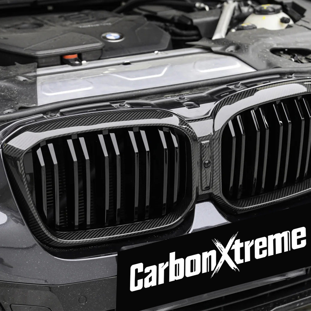 CarbonXtreme BMW G01 X3/F97 X3M & G02 X4/F98 X4M Double Slat Carbon Fiber Front Grilles
