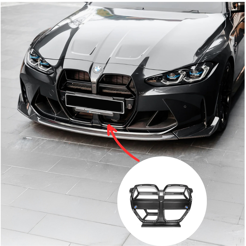 CarbonXtreme BMW G80 M3 G82 M4 Carbon Fiber Front Grille CSL Style With ACC