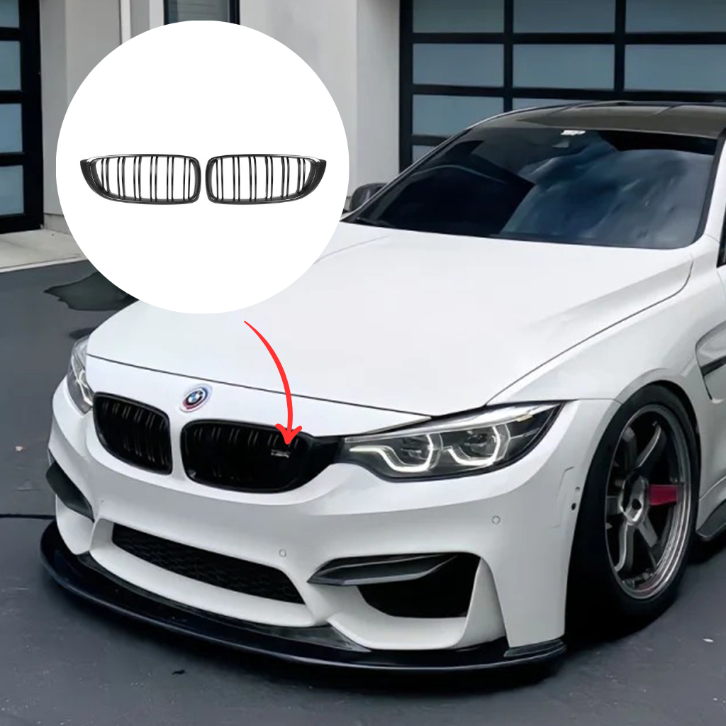 BMW F80 M3 F82 M4 double slat carbon fiber front grilles by CarbonXtreme
