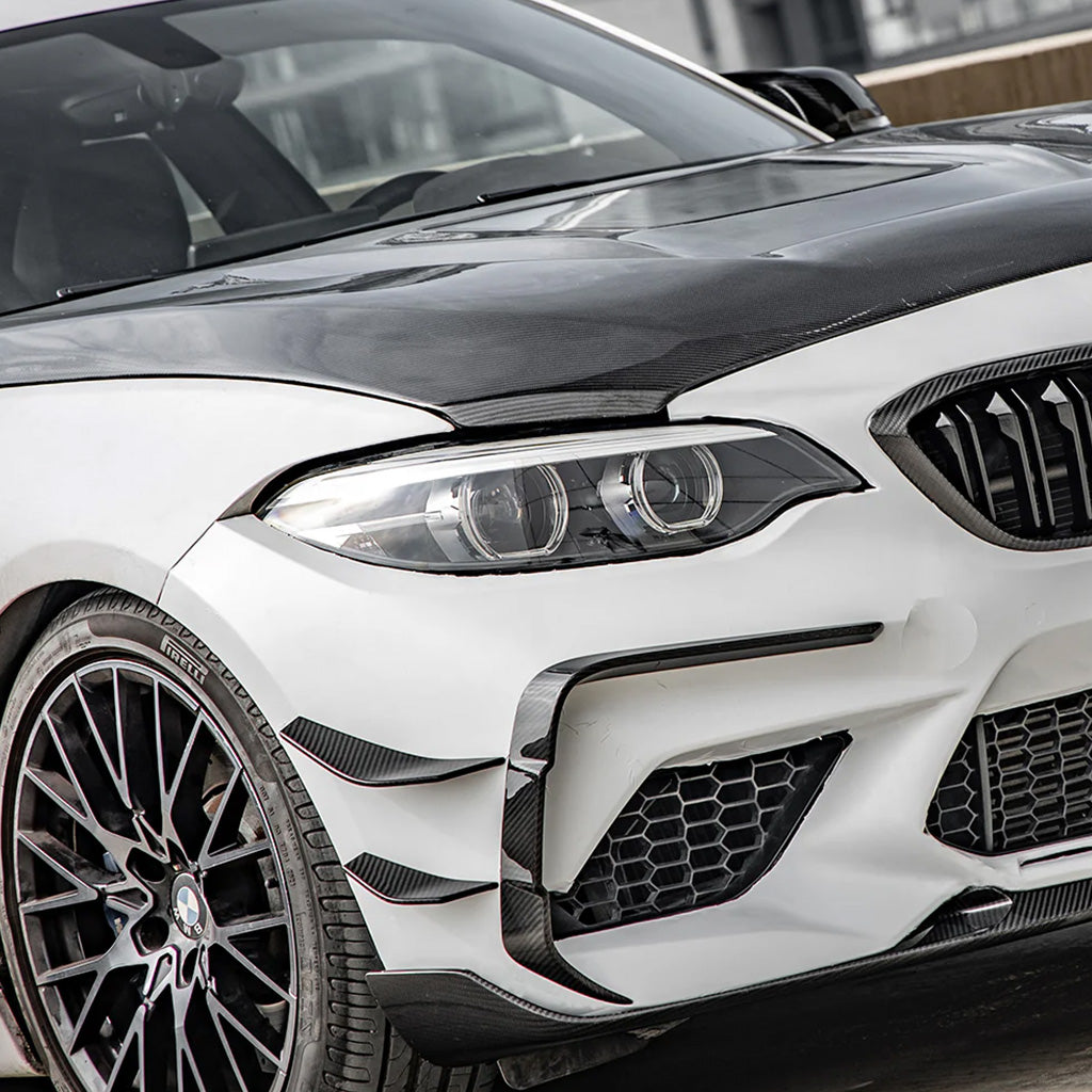 CarbonXtreme BMW F87 M2 Competition Coupe Carbon Fiber Front Side Canards SQ Style