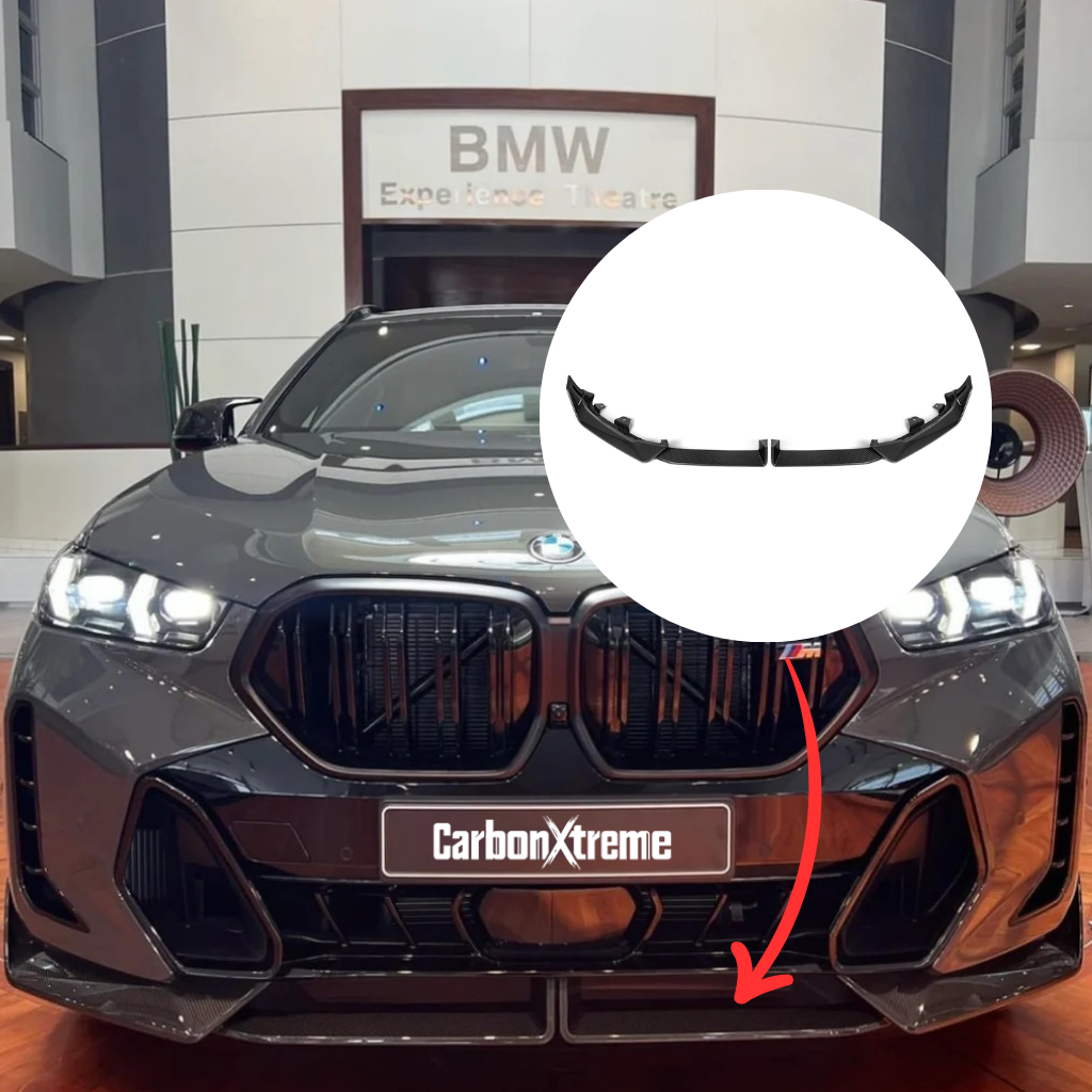 BMW G06 X6 LCI MP Style carbon fiber front lip by CarbonXtreme