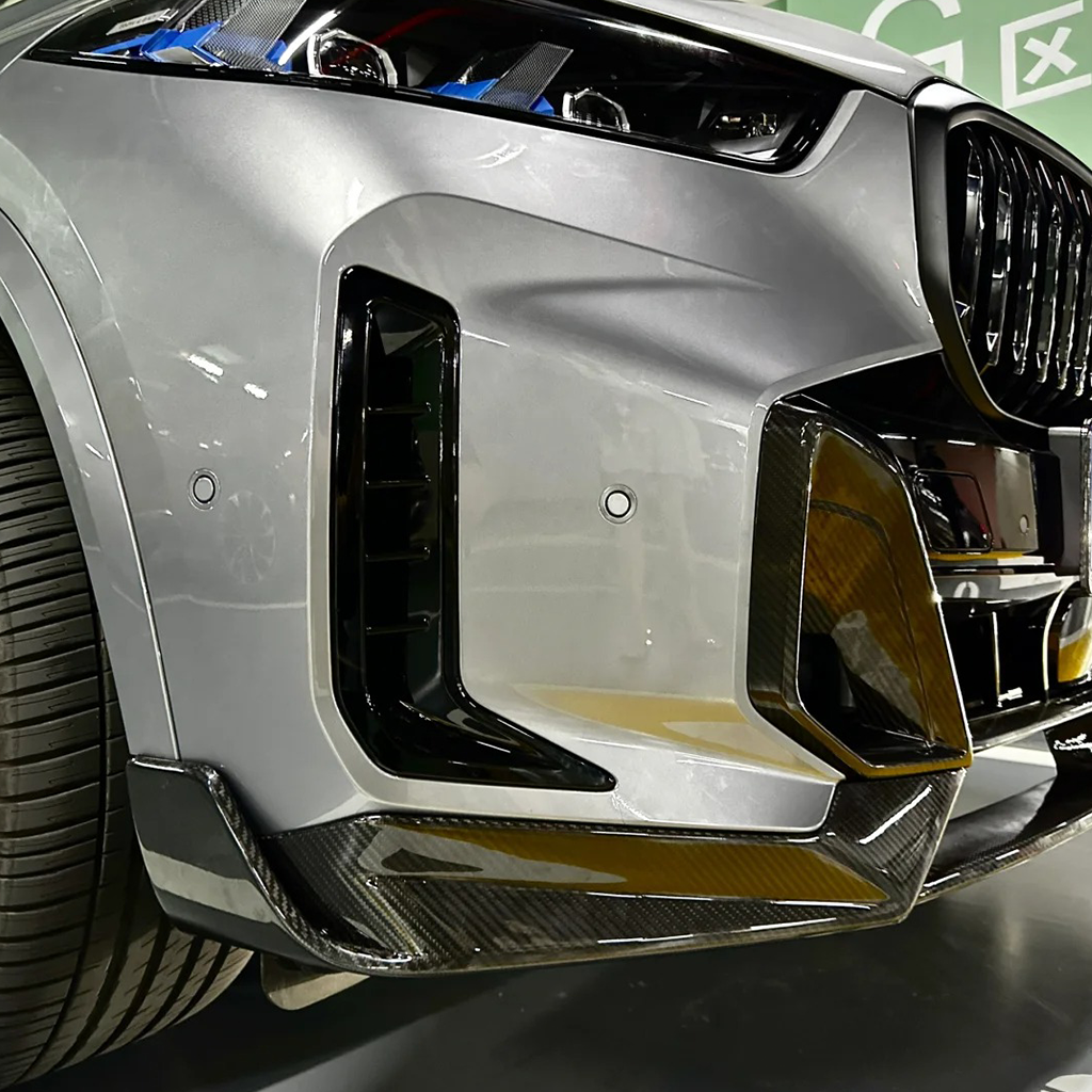 BMW G06 X6 LCI MP Style carbon fiber front lip by CarbonXtreme