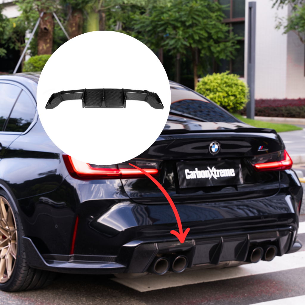 BMW G80 M3 G82 M4 MP Style dry carbon fiber rear diffuser by CarbonXtreme