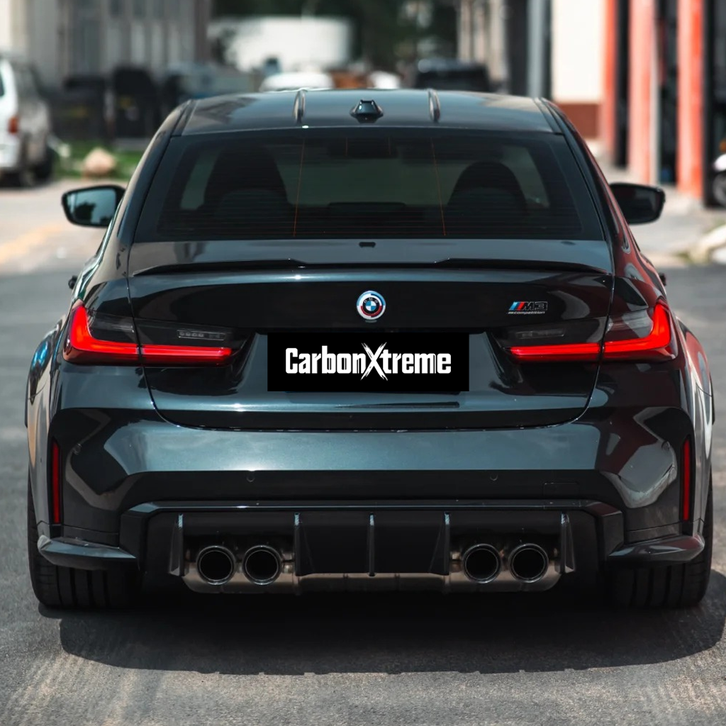 BMW G80 M3 G82 M4 MP Style dry carbon fiber rear diffuser with rear winglets by CarbonXtreme