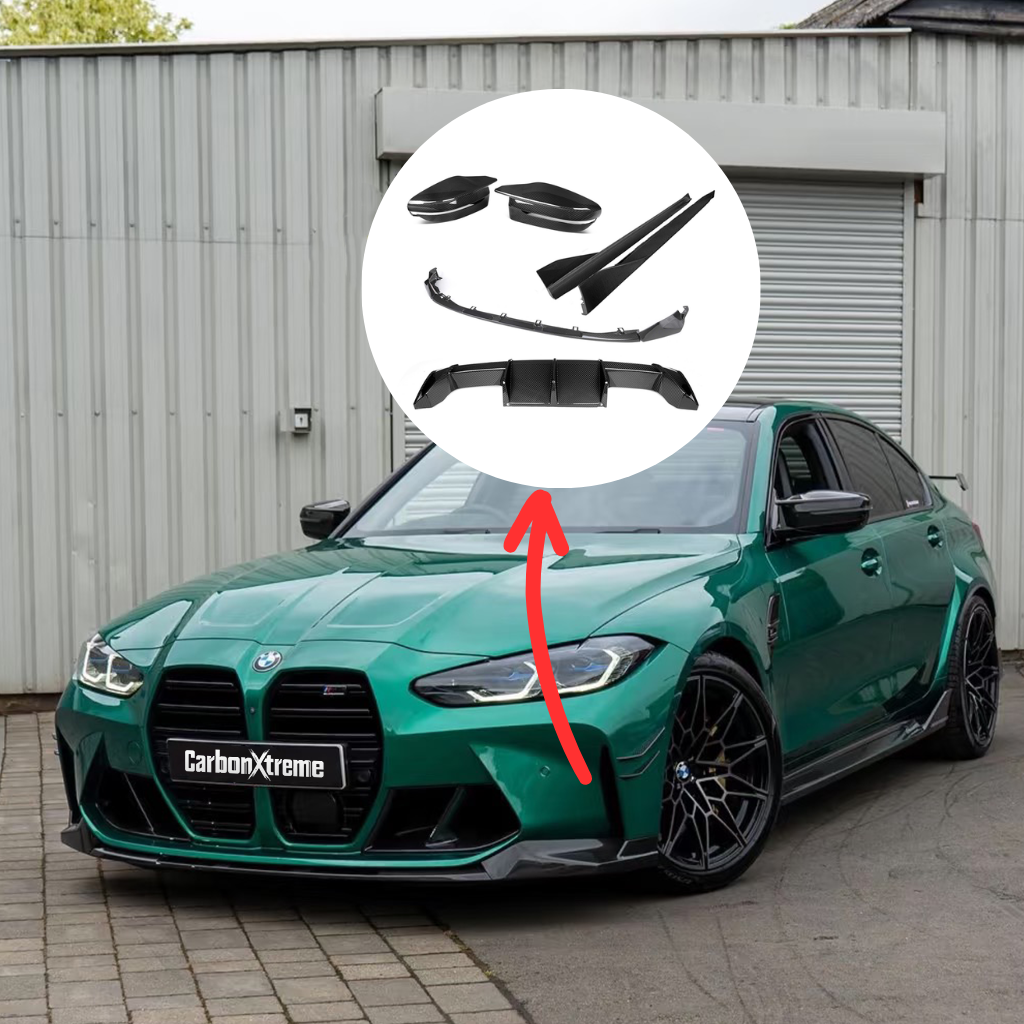 BMW G80 M3 MP Style Carbon Fiber Aero Kit– 4-Piece Set