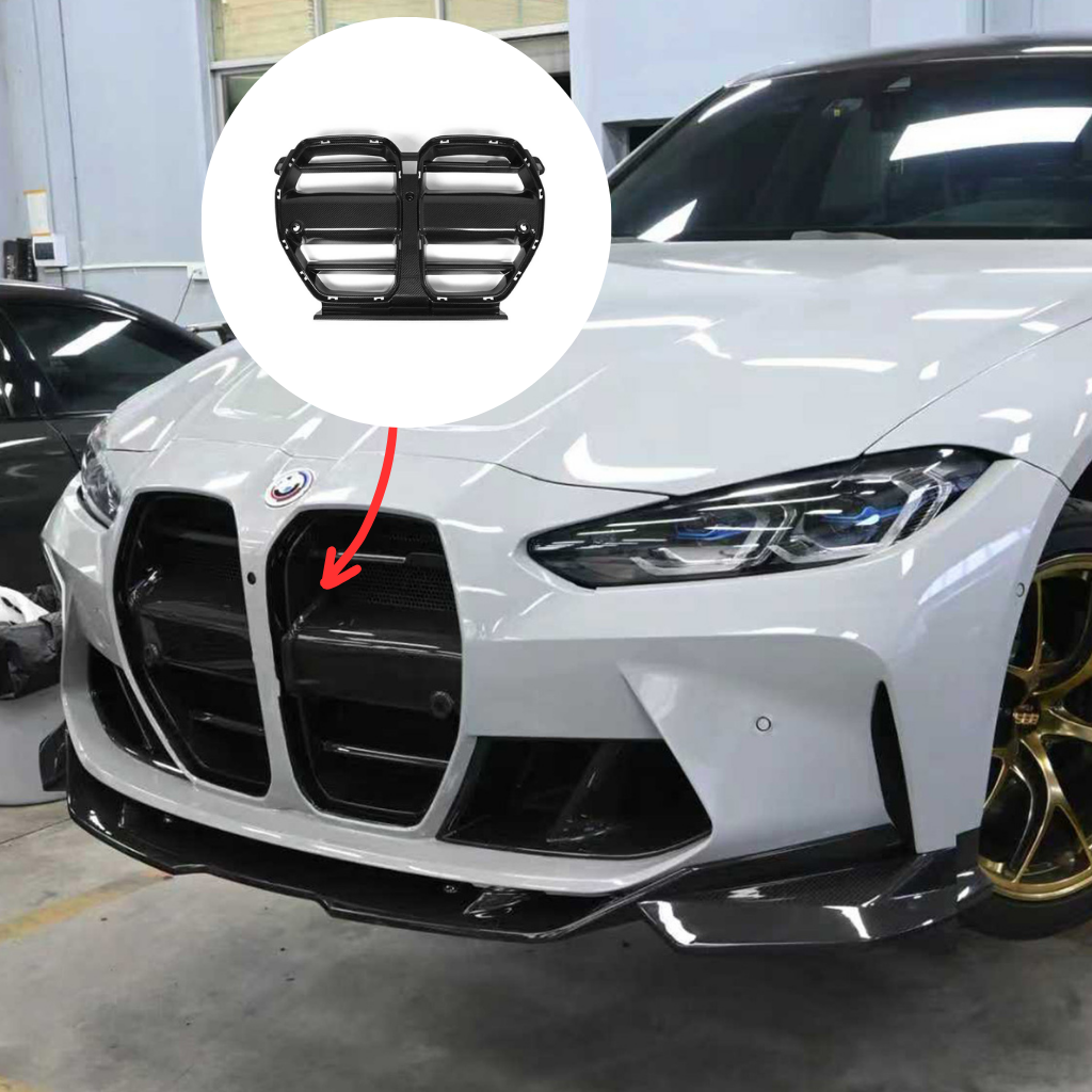 CarbonXtreme BMW G80 M3 & G82 M4 Carbon Fiber Front Grille — ST Style (One-Piece)