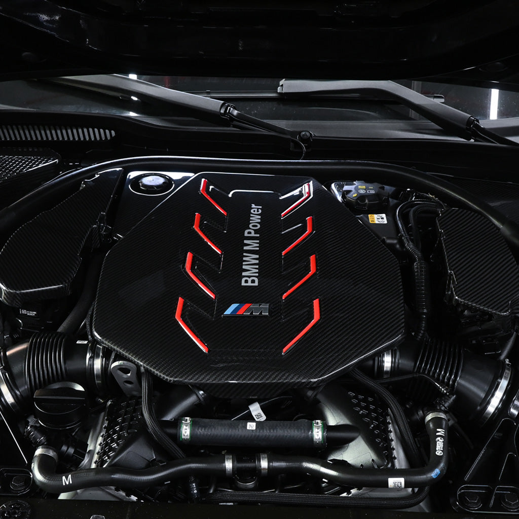 CarbonXtreme BMW G90 M5 Dry Carbon Fiber Engine Bay Corner Covers