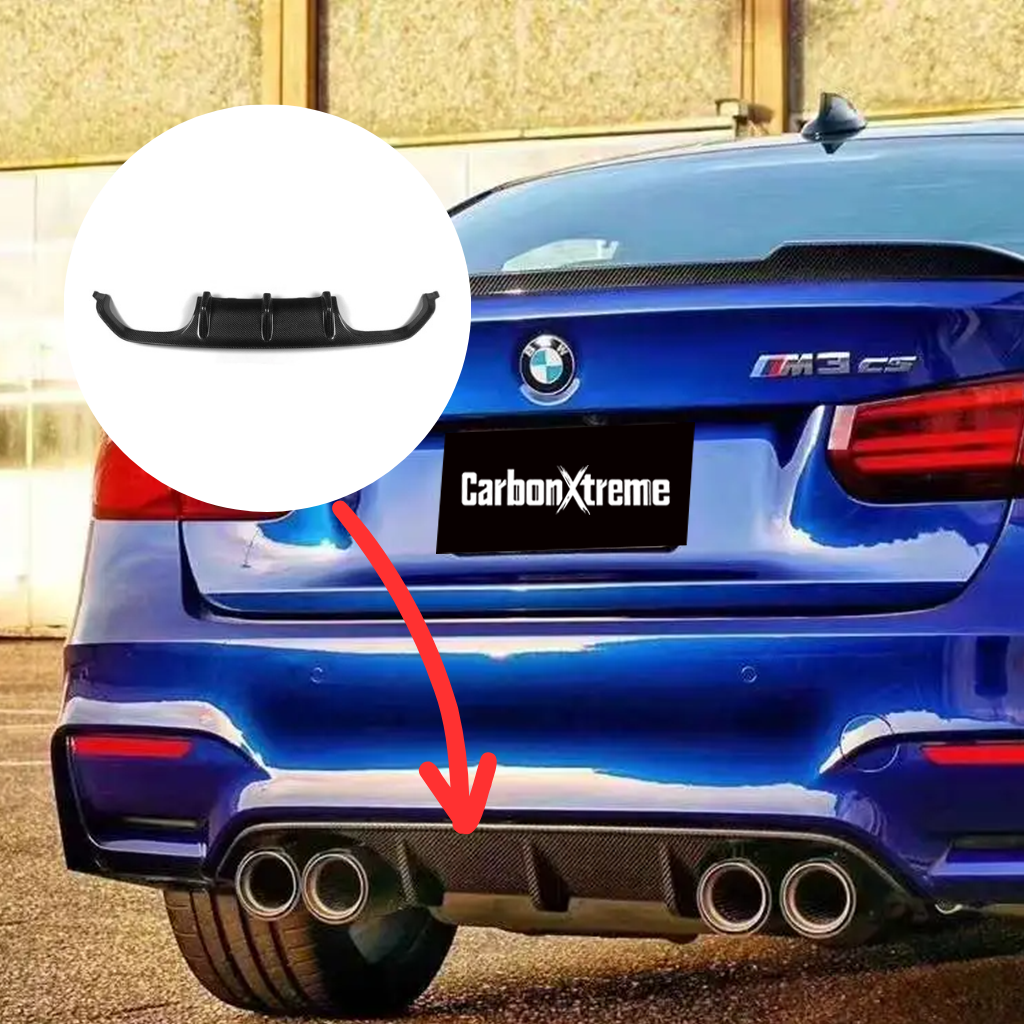 BMW F80 M3 F82 M4 MP Style carbon fiber rear diffuser by CarbonXtreme