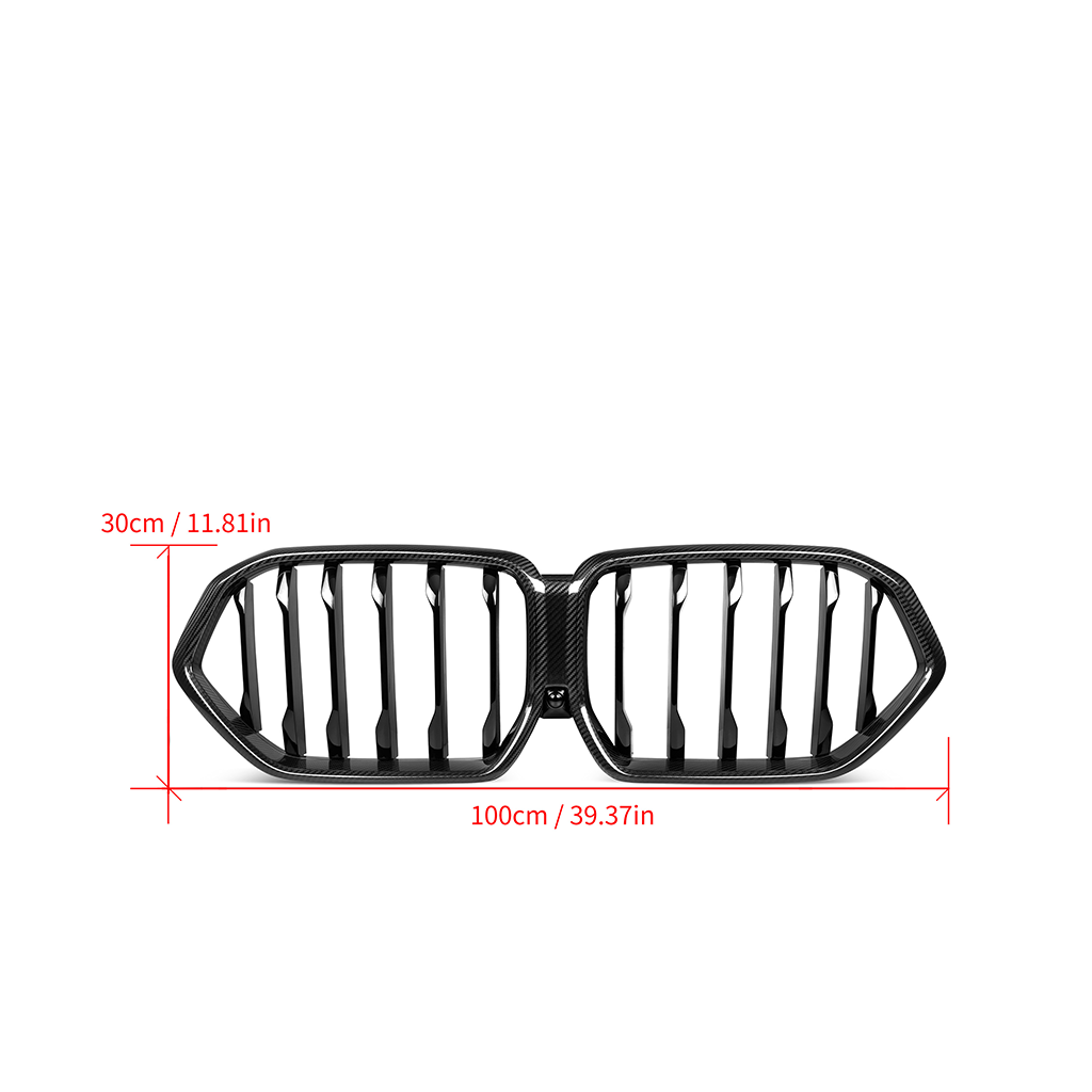 BMW X6 G06 single slat dry carbon fiber front grille by CarbonXtreme