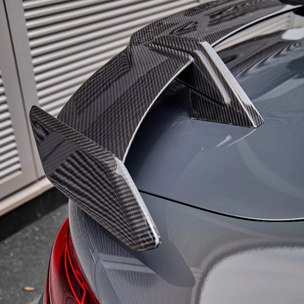 BMW G80 M3 G82 M4 MP Style carbon fiber GT rear wing with mounting base by CarbonXtreme