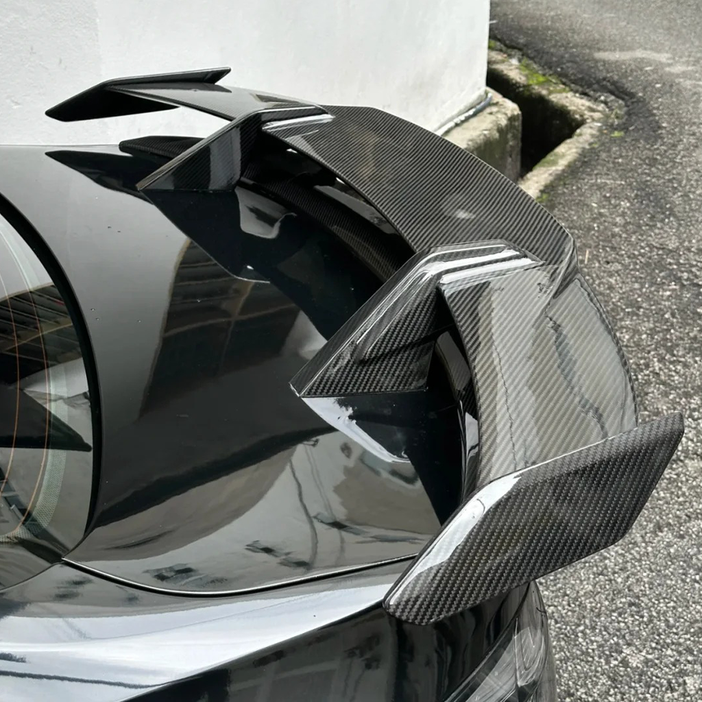BMW G80 M3 G82 M4 MP Style carbon fiber GT rear wing with mounting base by CarbonXtreme