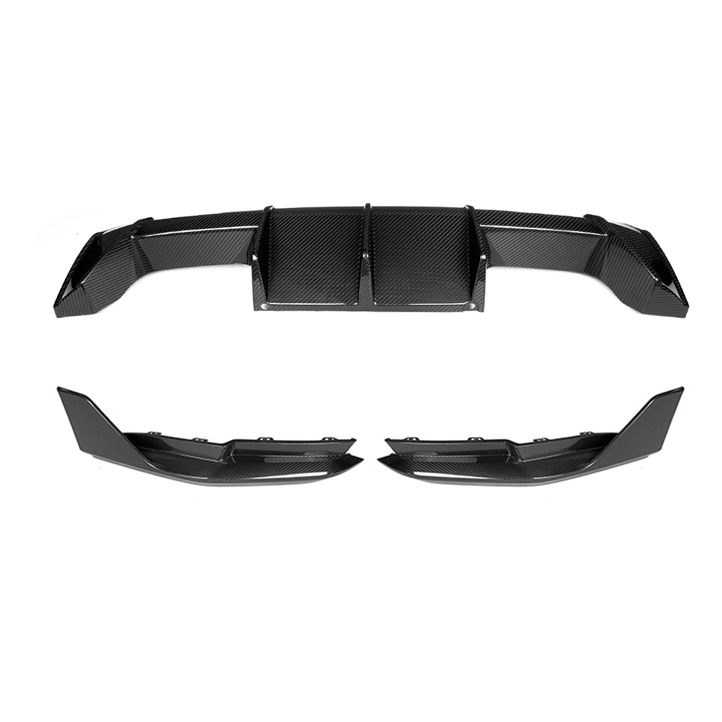 BMW G80 M3 G82 M4 MP Style dry carbon fiber rear diffuser with rear winglets by CarbonXtreme