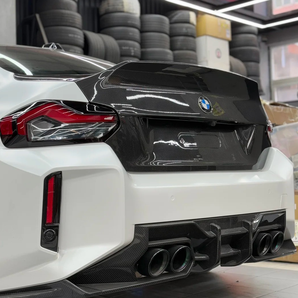 BMW G87 M2 CS Style dry carbon fiber rear trunk by CarbonXtreme