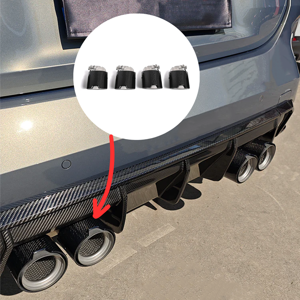 BMW G8X M2/M3/M4 Carbon Fiber Exhaust Tips (4-Piece Set)