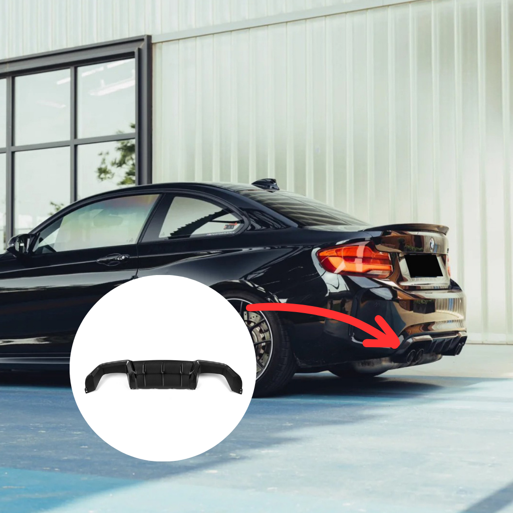 BMW F87 M2 MP Style carbon fiber rear diffuser by CarbonXtreme