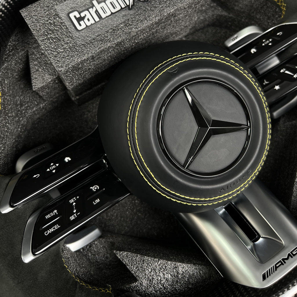 Mercedes Carbon Fiber Steering Wheel With Alcantara Grips