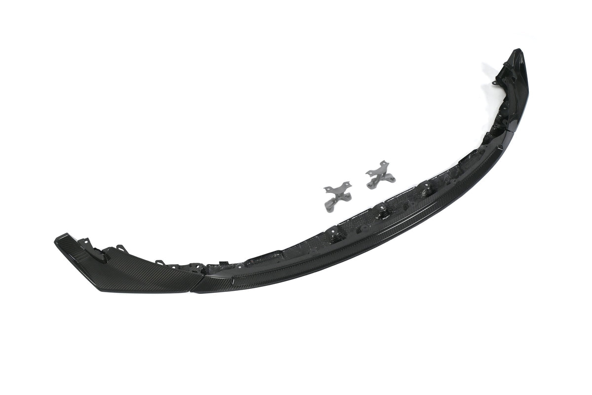 CSL style carbon fiber center lip for BMW G80 M3 and G82 M4 with metal mounting brackets