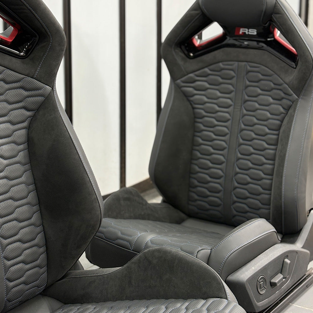Audi RS Carbon Bucket Seats – driver and passenger installed in Audi cabin, complete interior view
