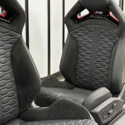 Audi RS Carbon Bucket Seats – driver and passenger installed in Audi cabin, complete interior view