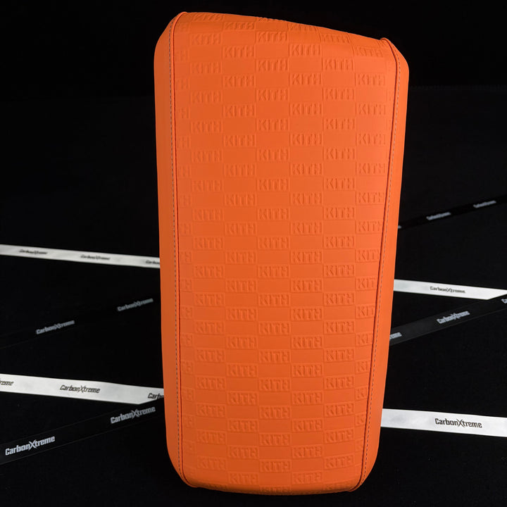 BMW  G80 M3 Merino leather center armrest cover in Kyalami Orange packed and shipped