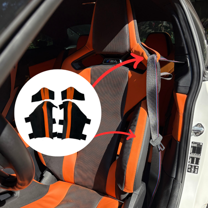 BMW G8X M2 M3 M4 Carbon Bucket Seat Protection Bundle — Bolster + Shoulder / Seat Belt Area  (4-Piece)