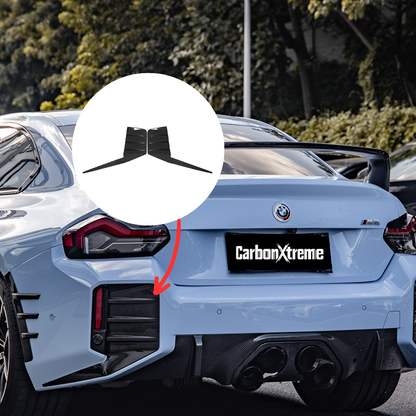 BMW M2 G87 Dry Carbon Fiber Rear Fog Light Cover Side Frame Set (Pair)