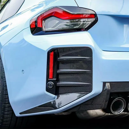 BMW M2 G87 Dry Carbon Fiber Rear Fog Light Cover Side Frame Set (Pair)