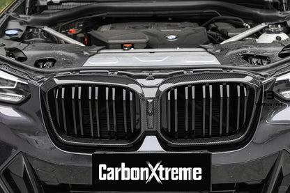 CarbonXtreme BMW G01 X3/F97 X3M & G02 X4/F98 X4M Double Slat Carbon Fiber Front Grilles