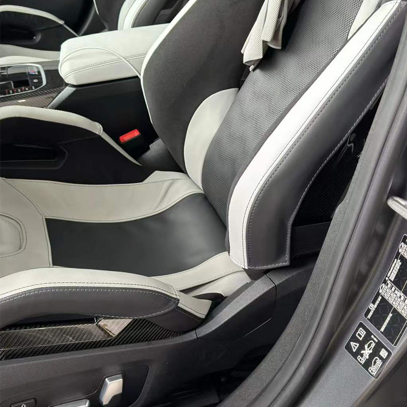 CarbonXtreme BMW Carbon Bucket Seat Thigh Support Covers OEM Leather