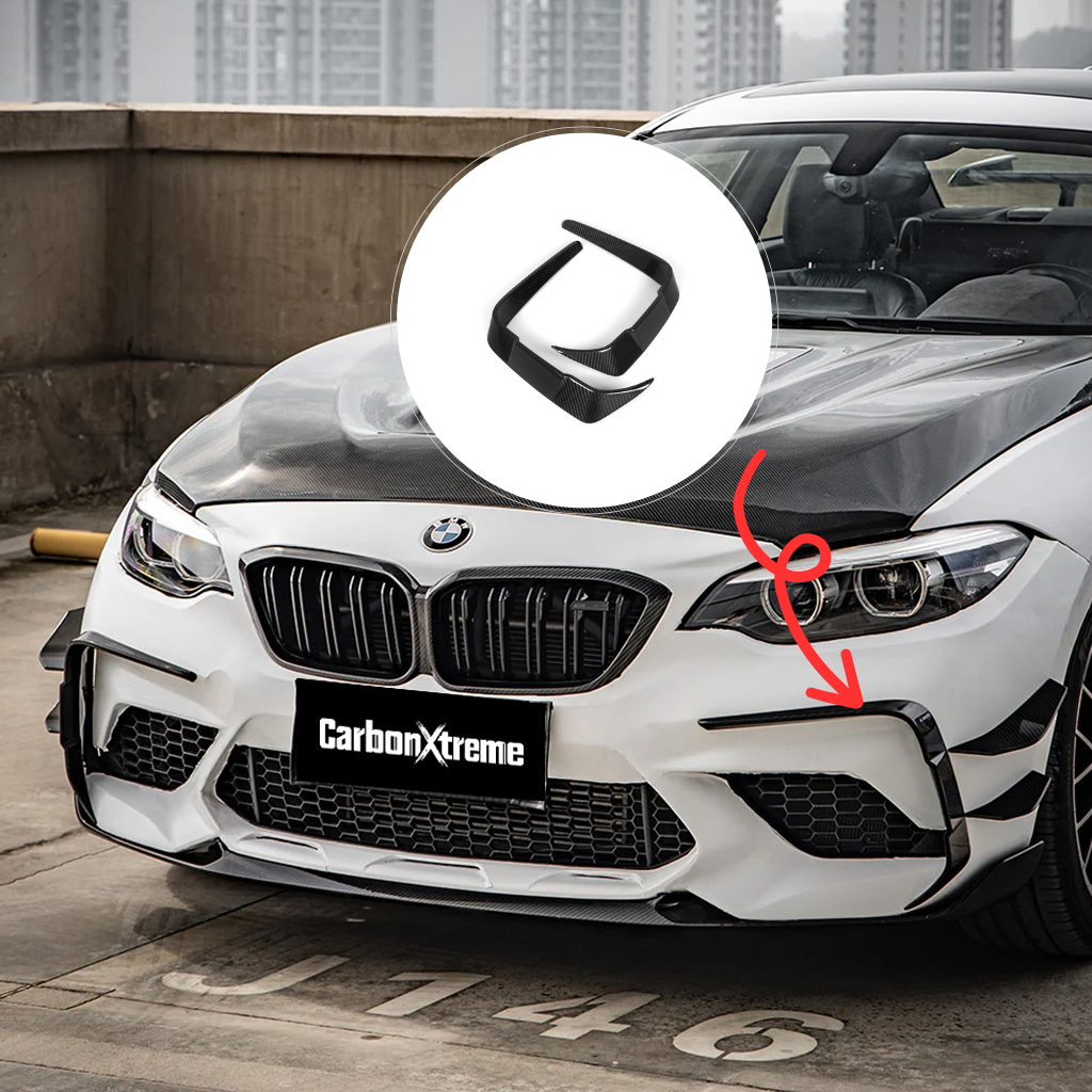 CarbonXtreme BMW F87 M2 Competition LCI Carbon Fiber Coupe Front Canards SQ Style