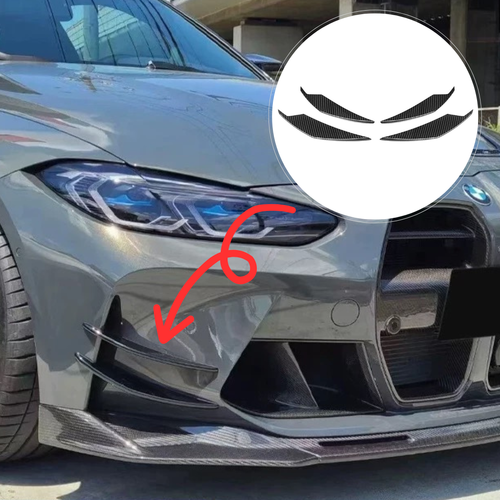 CarbonXtreme BMW G80 M3 G82 M4 AC Style Carbon Fiber Front Bumper Canards