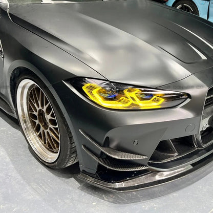 CarbonXtreme BMW G80 M3 G82 M4 AC Style Carbon Fiber Front lips + Front Canards