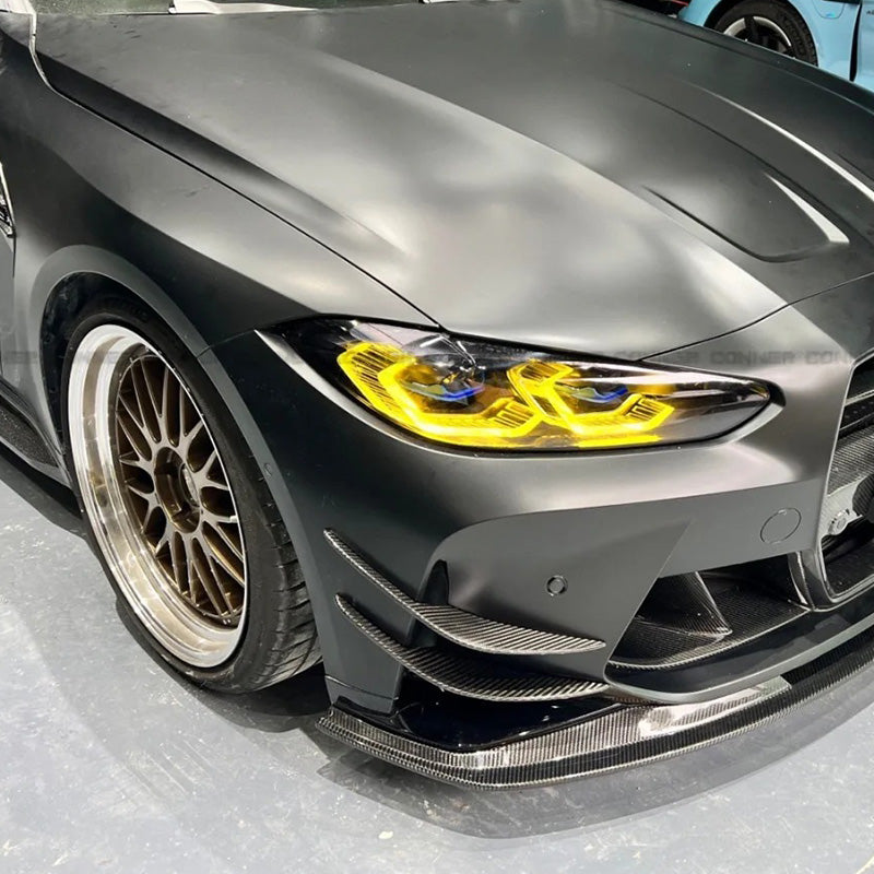 CarbonXtreme BMW G80 M3 G82 M4 AC Style Carbon Fiber Front lips + Front Canards