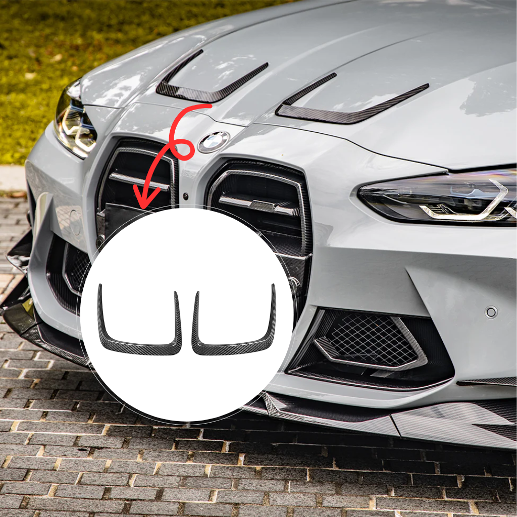 CarbonXtreme BMW G80 M3 G82 M4 Hood Vent Trim X Style Carbon Fiber