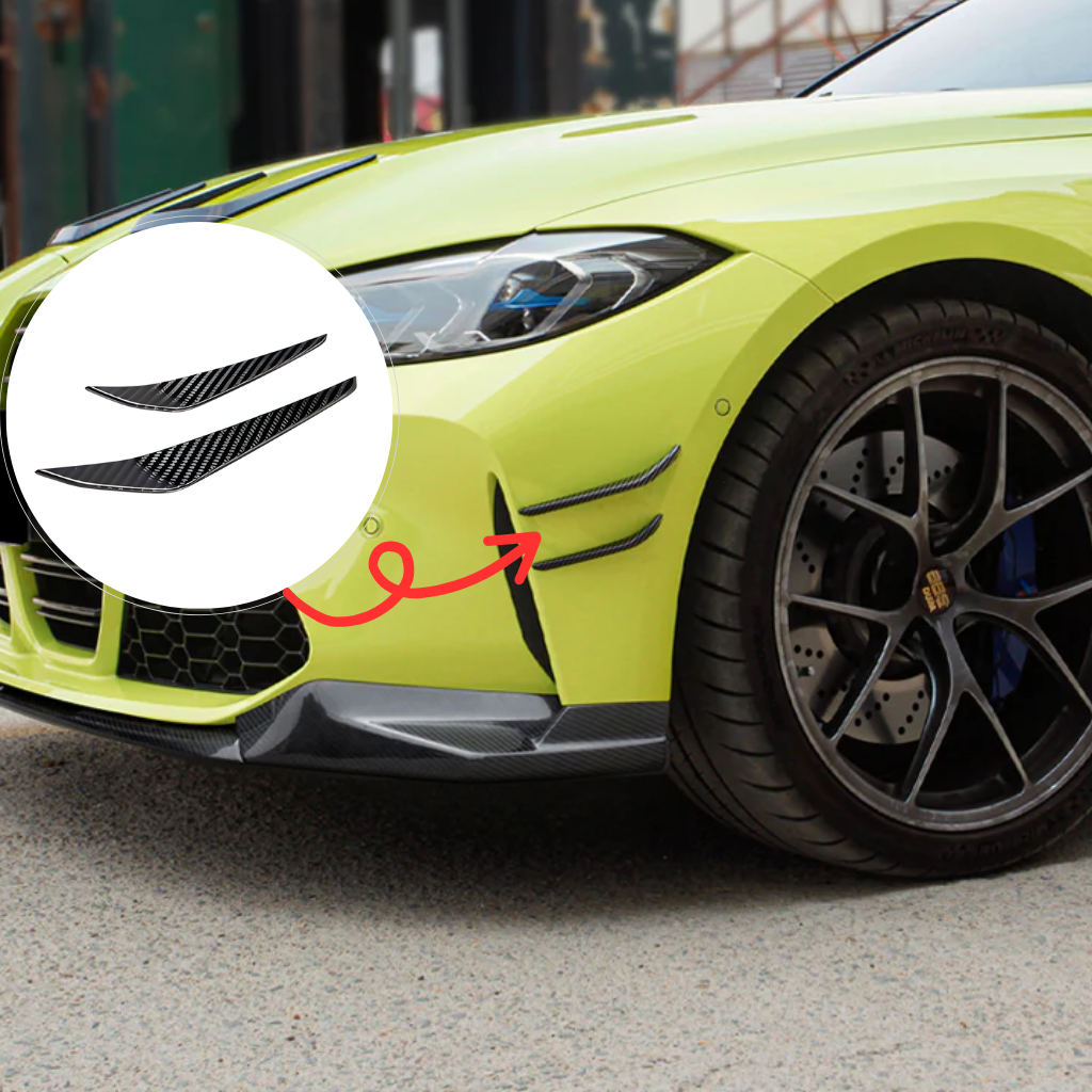 CarbonXtreme BMW G80 M3 G82 M4 MP Style Carbon Fiber Front Bumper Canards