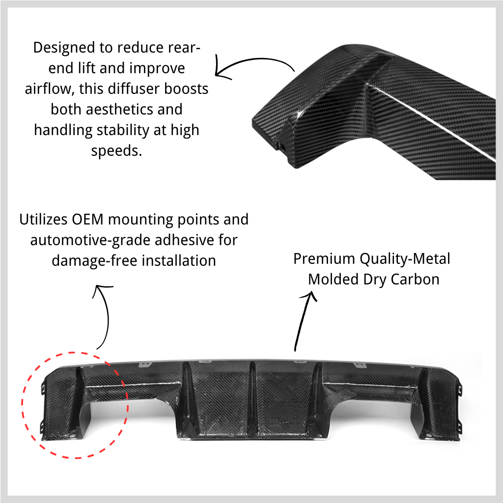 CarbonXtreme BMW G80 M3 G82 M4 OEM Style Carbon Fiber Rear Diffuser