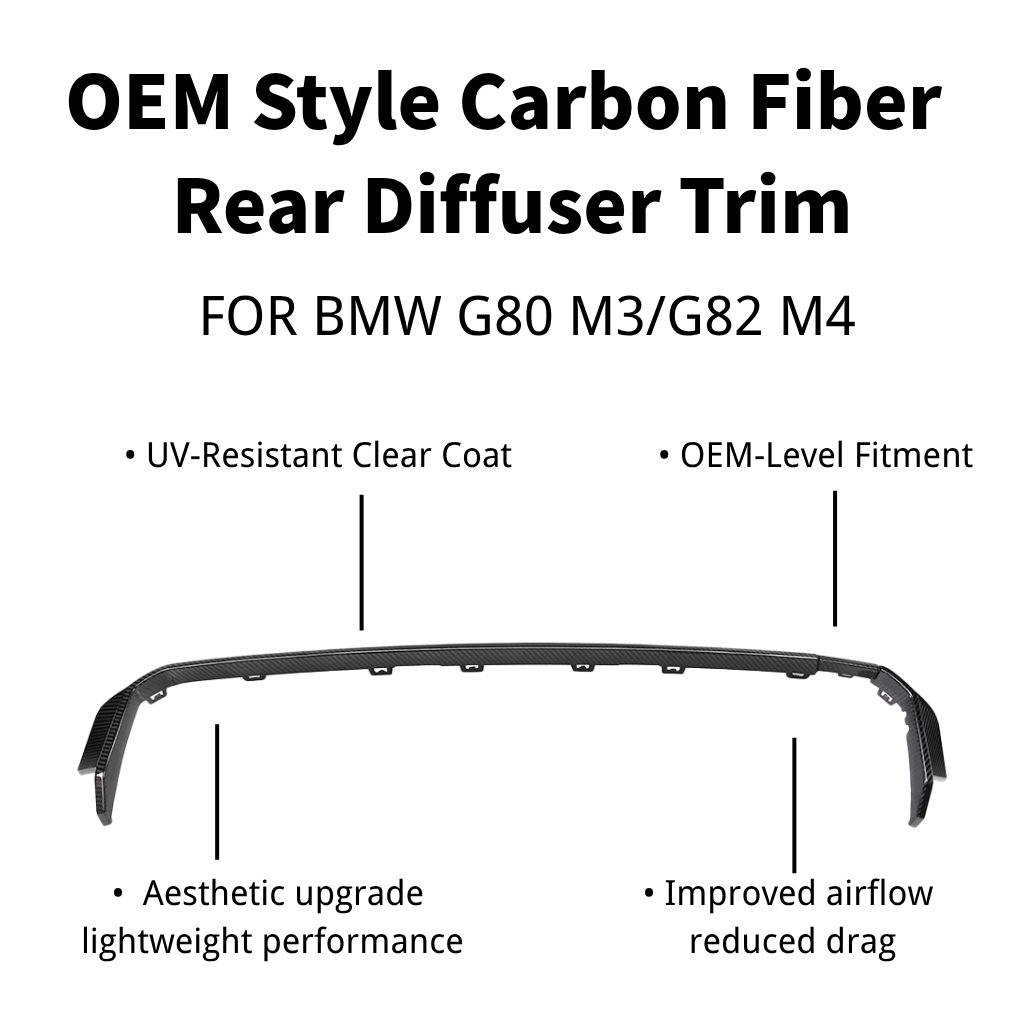 CarbonXtreme BMW G80 M3 M4 G82 Carbon Fiber Rear Diffuser Trim OEM Style