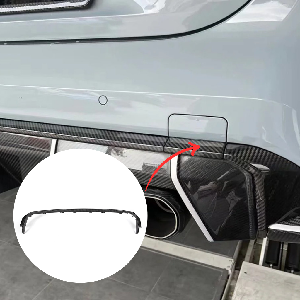 BMW G80 M3 M4 G82 OEM Style carbon fiber rear diffuser trim by CarbonXtreme
