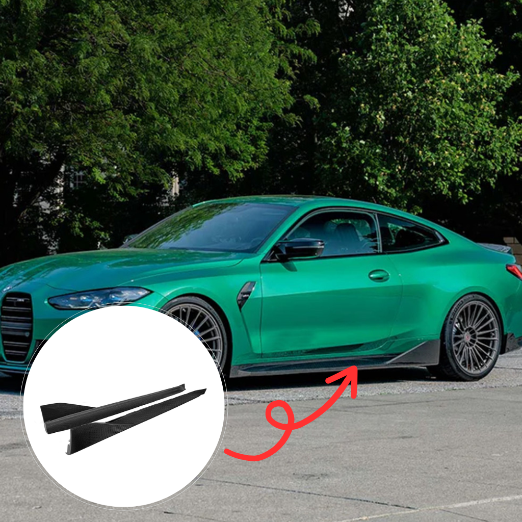 BMW G80 M3 MP Style carbon fiber side skirts by CarbonXtreme
