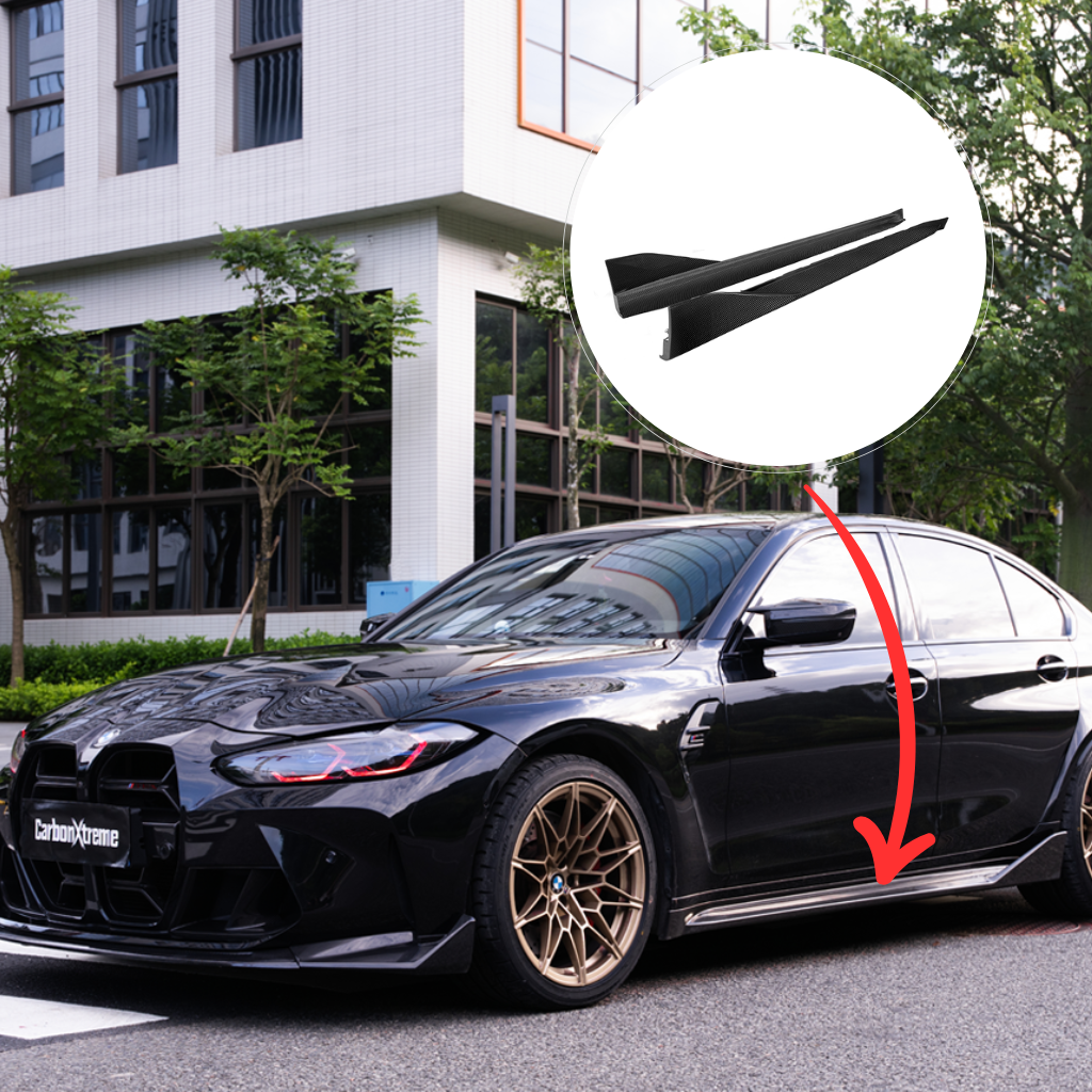 CarbonXtreme BMW G80 M3 MP Style Carbon Fiber Side Skirts