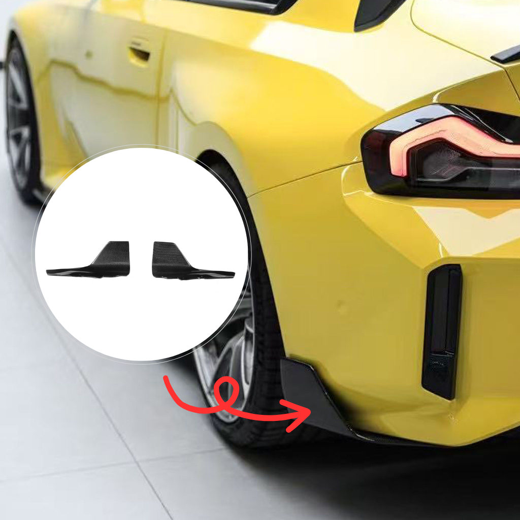 CarbonXtreme BMW G87 M2 Double Side Carbon Fiber Rear Bumper Splitters