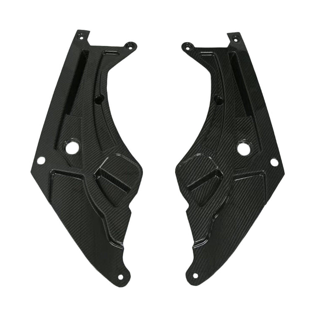 Prepreg carbon fiber headlight cover panels for BMW G8X engine bay