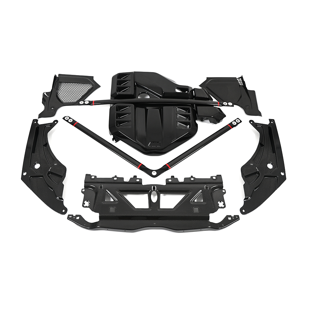 BMW G80 M3 G82 M4 G87 M2 S58 full carbon fiber engine bay kit, complete set