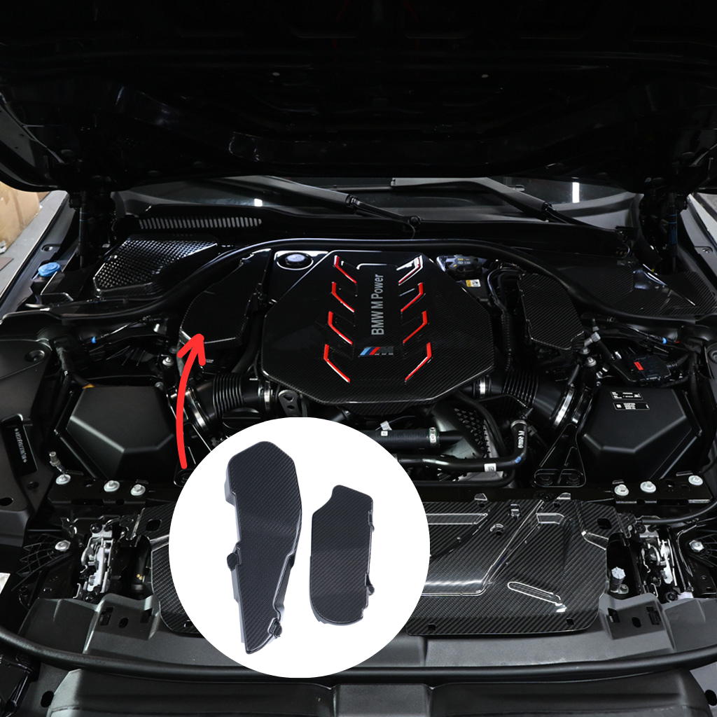 BMW G90 M5 dry carbon fiber ECU battery terminal cover by CarbonXtreme

