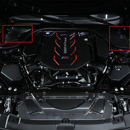 CarbonXtreme BMW G90 M5 Dry Carbon Fiber Engine Bay Corner Covers
