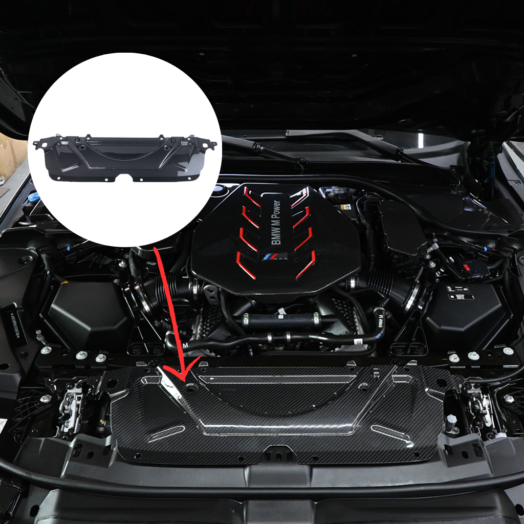 BMW G90 M5 dry carbon fiber radiator cooling shroud cover by CarbonXtreme
